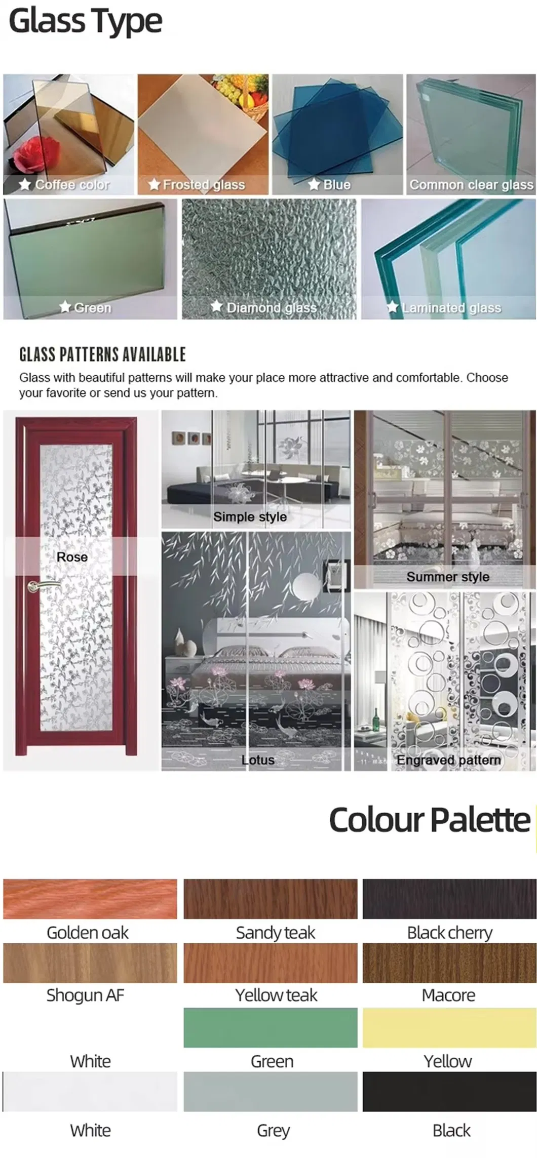 Cina custom bagno alluminio vetro porte scorrevoli leghe di alluminio leghe di titanio magnesio leghe porta muta porta divisoria 6