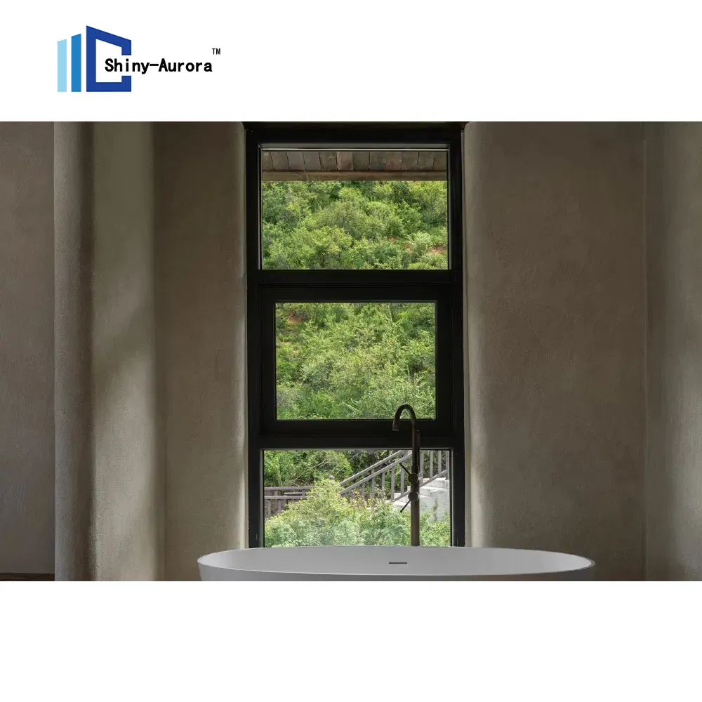 Moderno Airproof Bottom Awning Window Isolamento termico Casa Aluminio Finestre Per Balcone 0