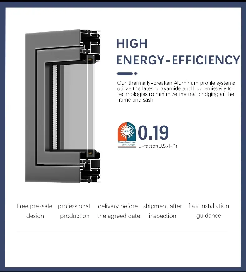 Moderno Airproof Bottom Awning Window Isolamento termico Casa Aluminio Finestre Per Balcone 5