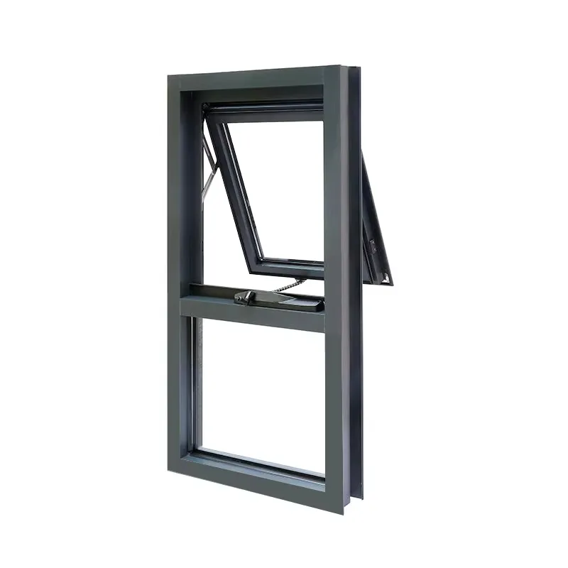 Moderno Airproof Bottom Awning Window Isolamento termico Casa Aluminio Finestre Per Balcone 7