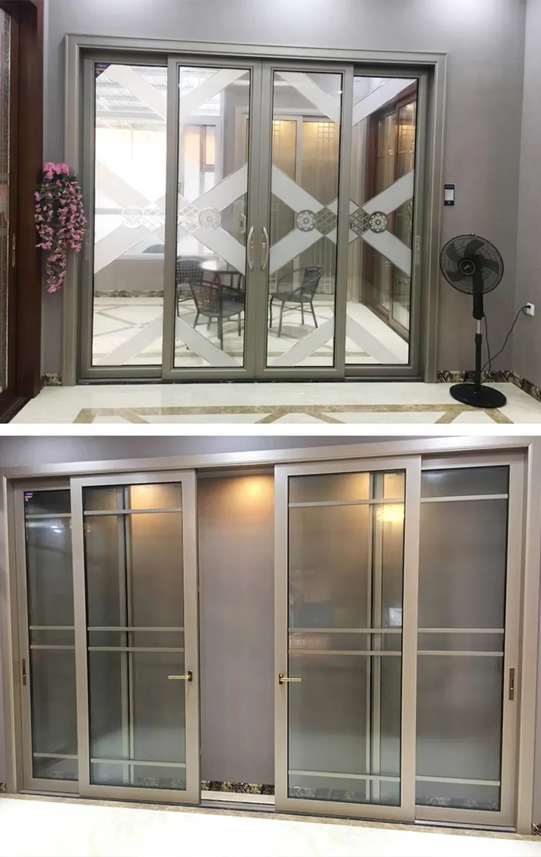 Porta scorrevole in alluminio di alta qualità impermeabile con hardware di fascia alta 3