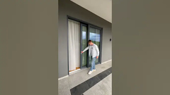 Porta scorrevole per patio europea! Vetro temperato grande!