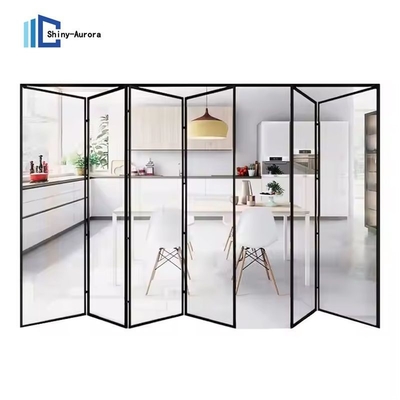 Porte di vetro bifold di alluminio resistente all'acqua porta pieghevole scorrevole in alluminio